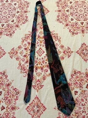 Vintage Bugle Boy Abstract Tie 90s Retro Colorful Statement